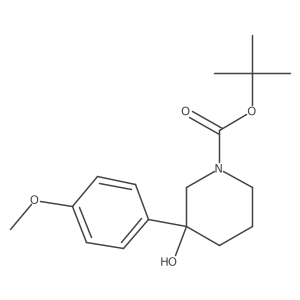 Tert-butyl 3-hydroxy-3-(4-methoxyphenyl)piperidine-1-carboxylate结构式