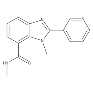 N,1-dimethyl-2-(pyridin-3-yl)-1H-benzimidazole-7-carboxamide结构式