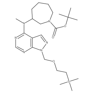 tert-butyl 3-(N-(1-((2-(trimethylsilyl)ethoxy)methyl)-1H-pyrazolo[3,4-d]pyrimidin-4-yl)-N-methylamino)azepane-1-carboxylate结构式
