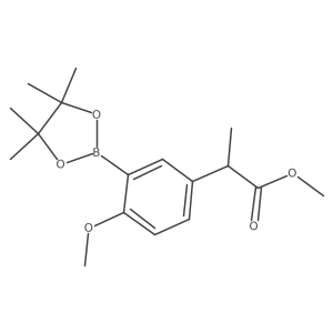 Methyl 2-[4-methoxy-3-(4,4,5,5-tetramethyl-1,3,2-dioxaborolan-2-yl)phenyl]propanoate结构式