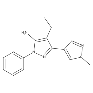 4-Ethyl-1'-methyl-1-phenyl[3,4'-bi-1H-pyrazol]-5-amine结构式