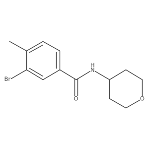 3-Bromo-4-methyl-N-(oxan-4-yl)benzamide结构式