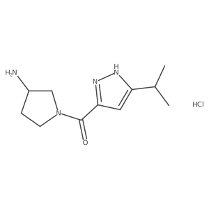 (R)-(3-Aminopyrrolidin-1-yl)(5-isopropyl-1H-pyrazol-3-yl)methanone hydrochloride结构式