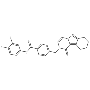 N-(3,4-Difluorophenyl)-4-({1-oxo-1H,2H,7H,8H,9H,10H-pyrazino[1,2-B]indazol-2-YL}methyl)benzamide Structure