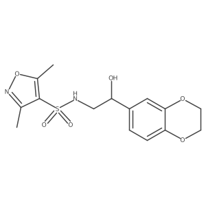 N-(2-(2,3-dihydrobenzo[b][1,4]dioxin-6-yl)-2-hydroxyethyl)-3,5-dimethylisoxazole-4-sulfonamide结构式