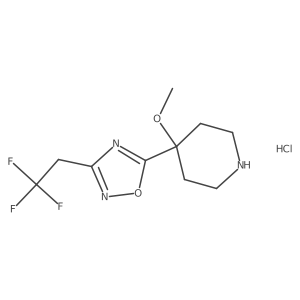 4-Methoxy-4-[3-(2,2,2-trifluoroethyl)-1,2,4-oxadiazol-5-yl]piperidine hydrochloride Structure