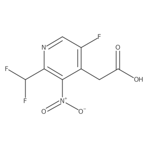 2-(Difluoromethyl)-5-fluoro-3-nitropyridine-4-acetic acid Structure