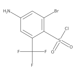4-Amino-2-bromo-6-(trifluoromethyl)benzene-1-sulfonyl chloride结构式