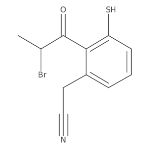 2-(2-Bromopropanoyl)-3-mercaptophenylacetonitrile Structure