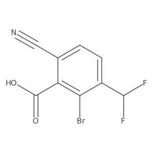 2-Bromo-6-cyano-3-(difluoromethyl)benzoic acid Structure