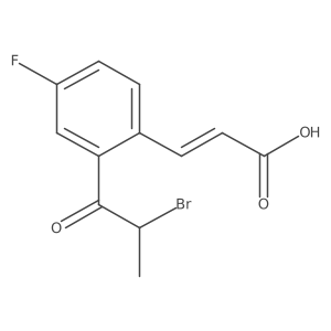 CC(Br)C(=O)c1cc(F)ccc1C=CC(=O)O结构式