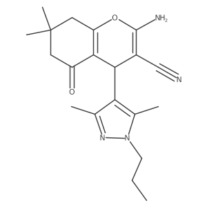 2-Amino-4-(3,5-dimethyl-1-propyl-1H-pyrazol-4-yl)-7,7-dimethyl-5-oxo-5,6,7,8-tetrahydro-4H-chromene-3-carbonitrile Structure