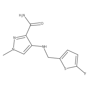 4-{[(5-fluorothiophen-2-yl)methyl]amino}-1-methyl-1H-pyrazole-3-carboxamide结构式