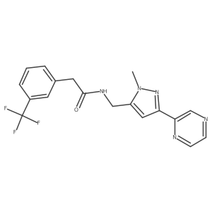N-((1-methyl-3-(pyrazin-2-yl)-1H-pyrazol-5-yl)methyl)-2-(3-(trifluoromethyl)phenyl)acetamide Structure