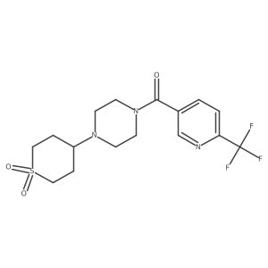 (4-(1,1-dioxidotetrahydro-2H-thiopyran-4-yl)piperazin-1-yl)(6-(trifluoromethyl)pyridin-3-yl)methanone Structure