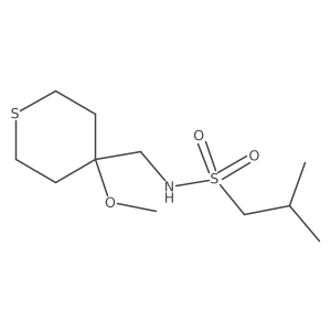 N-((4-methoxytetrahydro-2H-thiopyran-4-yl)methyl)-2-methylpropane-1-sulfonamide Structure