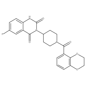 3-(1-(2,3-dihydrobenzo[b][1,4]dioxine-5-carbonyl)piperidin-4-yl)-6-fluoroquinazoline-2,4(1H,3H)-dione Structure