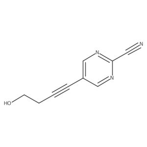 5-(4-Hydroxybut-1-yn-1-yl)pyrimidine-2-carbonitrile结构式