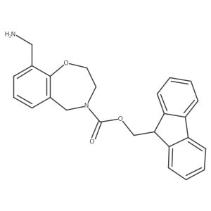 (9H-fluoren-9-yl)methyl 9-(aminomethyl)-2,3,4,5-tetrahydro-1,4-benzoxazepine-4-carboxylate结构式