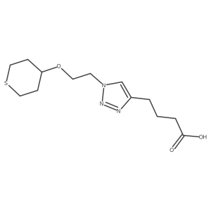 4-{1-[2-(thian-4-yloxy)ethyl]-1H-1,2,3-triazol-4-yl}butanoic acid Structure