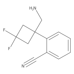 2-[1-(Aminomethyl)-3,3-difluorocyclobutyl]benzonitrile Structure