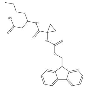(3R)-3-{[1-({[(9H-fluoren-9-yl)methoxy]carbonyl}amino)cyclopropyl]formamido}heptanoic acid结构式