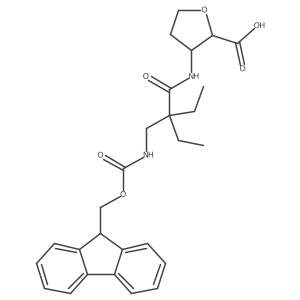 3-{2-ethyl-2-[({[(9H-fluoren-9-yl)methoxy]carbonyl}amino)methyl]butanamido}oxolane-2-carboxylic acid结构式