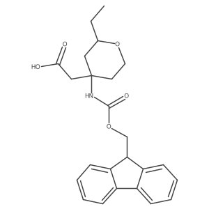 2-[2-ethyl-4-({[(9H-fluoren-9-yl)methoxy]carbonyl}amino)oxan-4-yl]acetic acid Structure