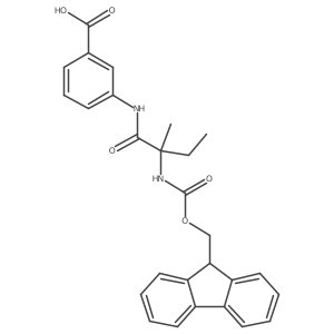 3-[2-({[(9H-fluoren-9-yl)methoxy]carbonyl}amino)-2-methylbutanamido]benzoic acid Structure