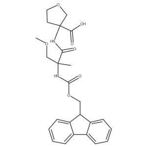 3-[2-({[(9H-fluoren-9-yl)methoxy]carbonyl}amino)-2-(methoxymethyl)propanamido]oxolane-3-carboxylic acid结构式