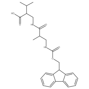2-{[3-({[(9H-fluoren-9-yl)methoxy]carbonyl}amino)-2-methylpropanamido]methyl}-3-methylbutanoic acid Structure