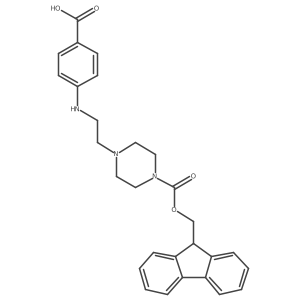 4-{[2-(4-{[(9H-fluoren-9-yl)methoxy]carbonyl}piperazin-1-yl)ethyl]amino}benzoic acid Structure