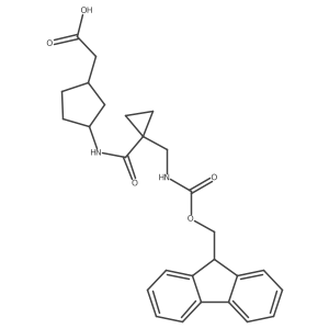 2-(3-{1-[({[(9H-fluoren-9-yl)methoxy]carbonyl}amino)methyl]cyclopropaneamido}cyclopentyl)acetic acid Structure