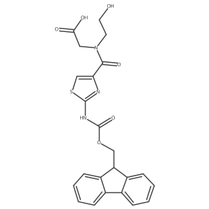 2-{1-[2-({[(9H-fluoren-9-yl)methoxy]carbonyl}amino)-1,3-thiazol-4-yl]-N-(2-hydroxyethyl)formamido}acetic acid Structure