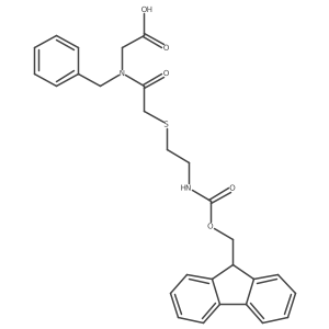 2-(N-benzyl-2-{[2-({[(9H-fluoren-9-yl)methoxy]carbonyl}amino)ethyl]sulfanyl}acetamido)acetic acid结构式