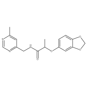 2-(benzo[d][1,3]dioxol-5-yloxy)-N-((6-methylpyrimidin-4-yl)methyl)propanamide Structure