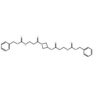1-(3-{[(Benzyloxy)carbonyl]amino}propanoyl)-3-azetidinyl 3-{[(benzyloxy)carbonyl]amino}propanoate结构式