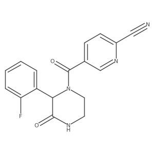 5-[2-(2-Fluorophenyl)-3-oxopiperazine-1-carbonyl]pyridine-2-carbonitrile Structure