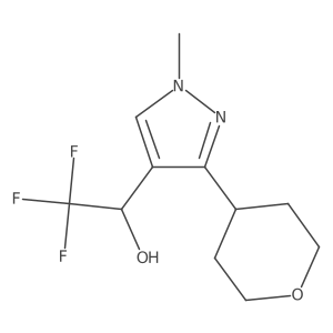 (1S)-2,2,2-trifluoro-1-[1-methyl-3-(oxan-4-yl)-1H-pyrazol-4-yl]ethan-1-ol Structure