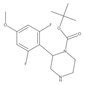 Tert-butyl 2-(2,6-difluoro-4-methoxyphenyl)piperazine-1-carboxylate结构式
