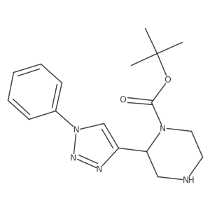 tert-butyl 2-(1-phenyl-1H-1,2,3-triazol-4-yl)piperazine-1-carboxylate结构式