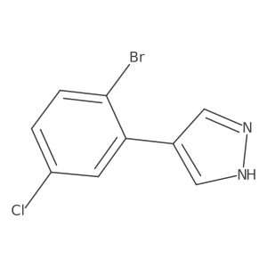 4-(2-bromo-5-chlorophenyl)-1H-pyrazole结构式