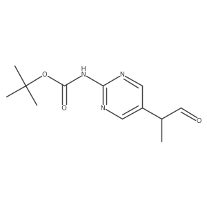 tert-butyl N-[5-(1-oxopropan-2-yl)pyrimidin-2-yl]carbamate Structure