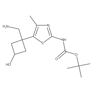 tert-butyl N-{5-[1-(aminomethyl)-3-hydroxycyclobutyl]-4-methyl-1,3-thiazol-2-yl}carbamate Structure