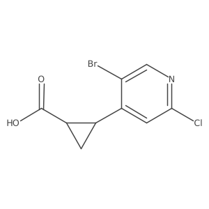 2-(5-Bromo-2-chloropyridin-4-yl)cyclopropane-1-carboxylic acid结构式