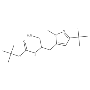 tert-butyl N-[1-amino-3-(3-tert-butyl-1-methyl-1H-pyrazol-5-yl)propan-2-yl]carbamate结构式