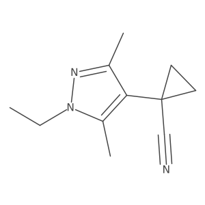 1-(1-ethyl-3,5-dimethyl-1H-pyrazol-4-yl)cyclopropane-1-carbonitrile结构式