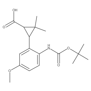 3-(2-{[(Tert-butoxy)carbonyl]amino}-5-methoxyphenyl)-2,2-dimethylcyclopropane-1-carboxylic acid结构式