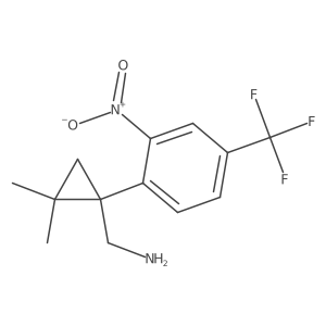 {2,2-Dimethyl-1-[2-nitro-4-(trifluoromethyl)phenyl]cyclopropyl}methanamine结构式
