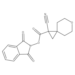 1,3-dioxo-2,3-dihydro-1H-isoindol-2-yl 1-cyano-6-oxaspiro[2.5]octane-1-carboxylate结构式